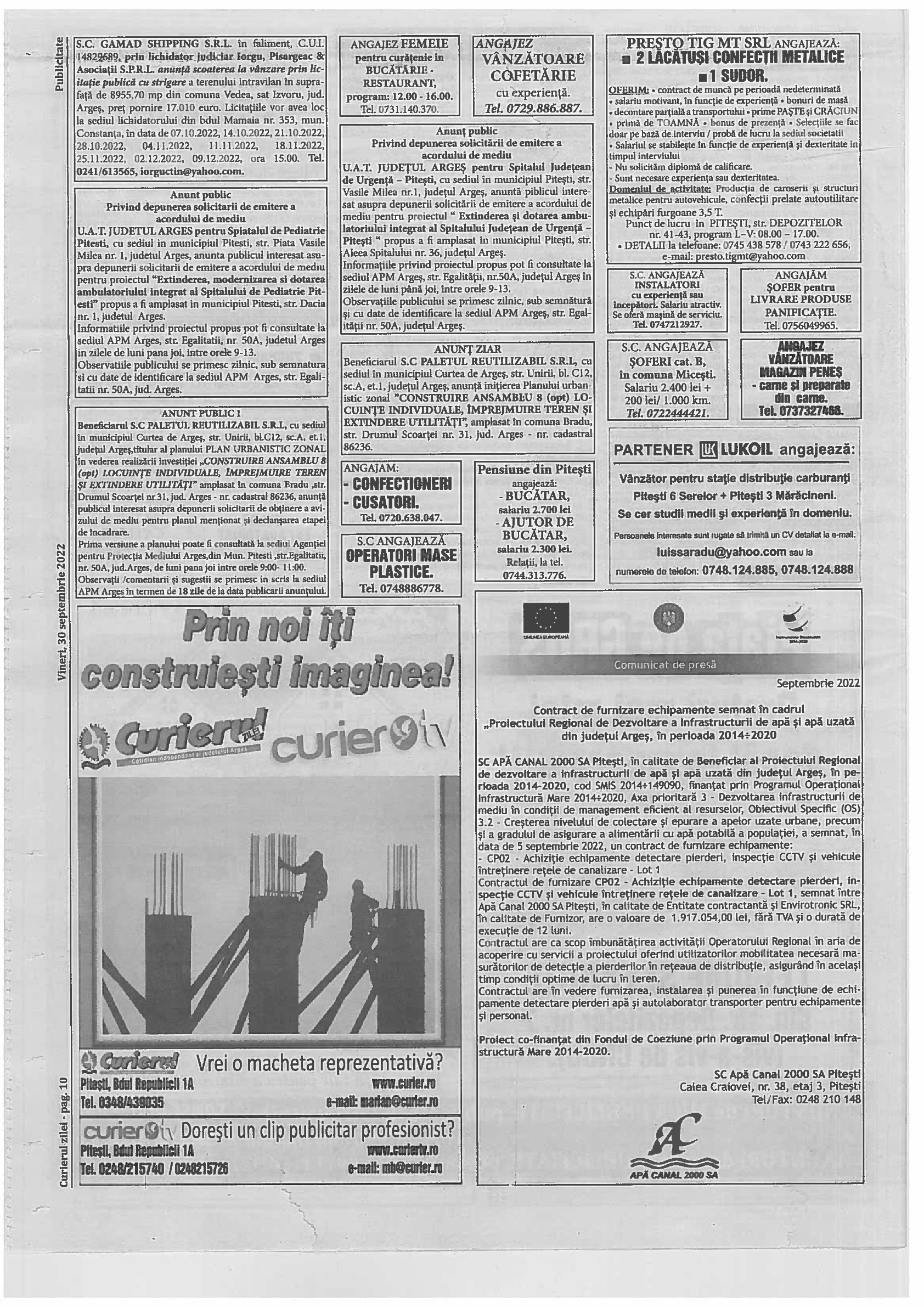 Articol semnare contract - Curierul Zilei